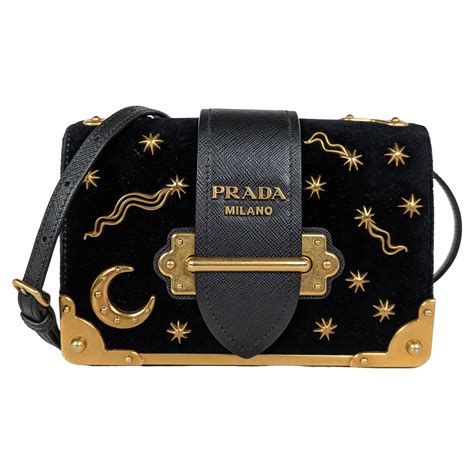 prada constellation bag velvet|Prada Cahier Moon Stars Celestial Astrology Black & Gold Velvet .